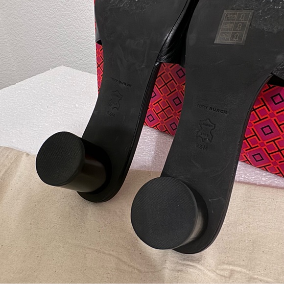 Tory Burch Black Leather Mules 2" heel - Picture 6 of 9